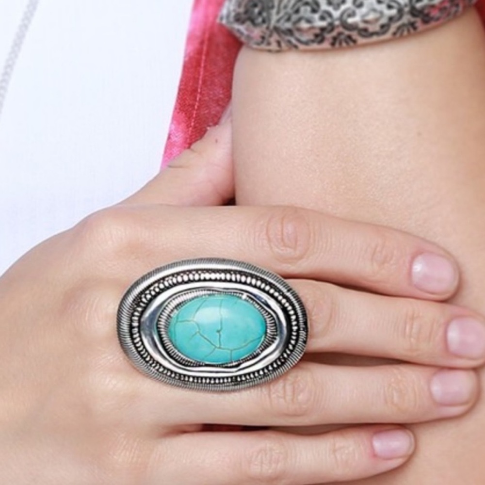 Oversized Boho Oval Ring - Picture 1 of 6